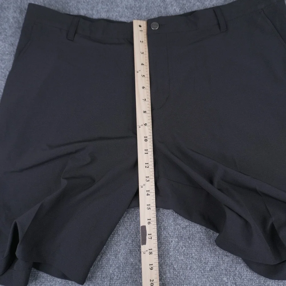 Adidas Golf Shorts‎ Mens 42 Black Primegreen Performance Flat Front Solid Active